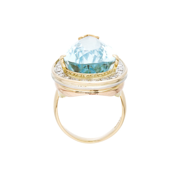 K18Pt900 Blue Topaz R