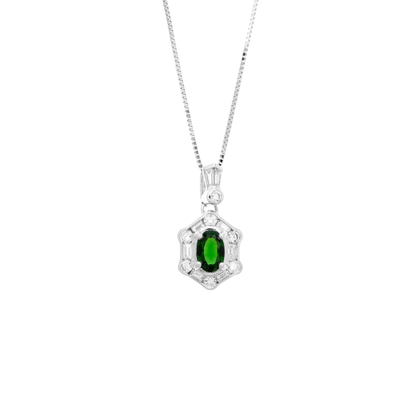 Pt900 Green Garnet PN