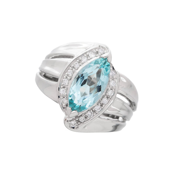 Pt900 Aquamarine R