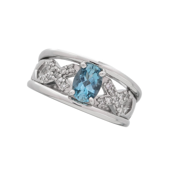 Pt900 Aquamarine R