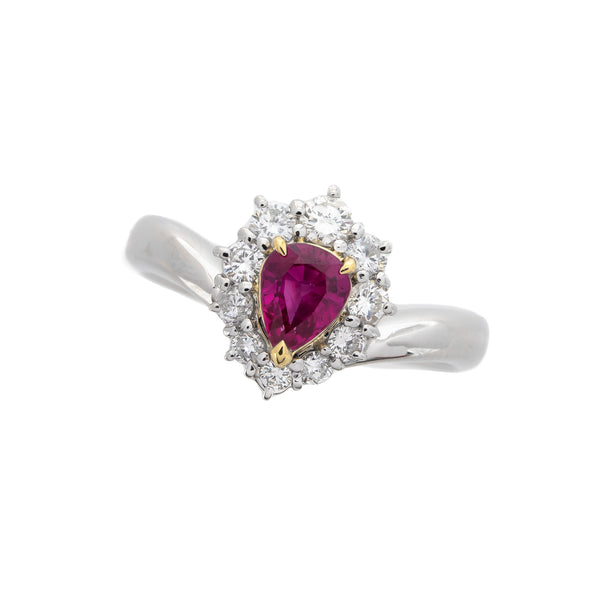 Pt900/K18 Ruby R