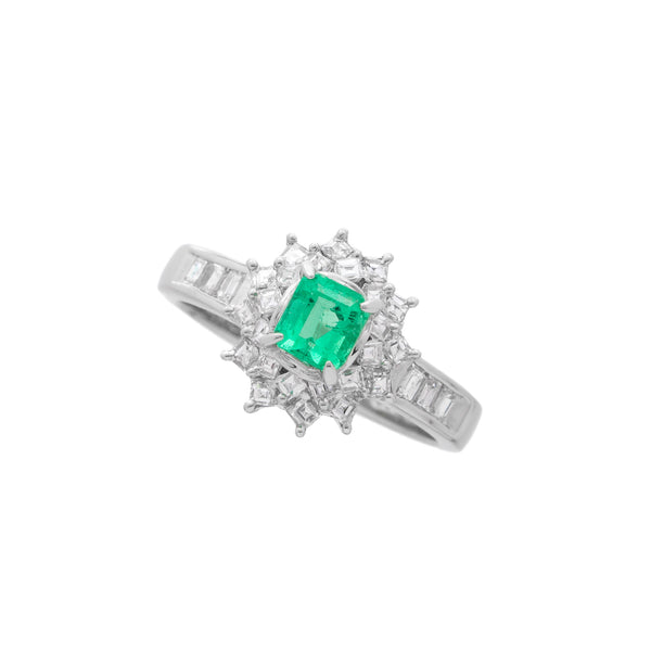 Pt900 Emerald R