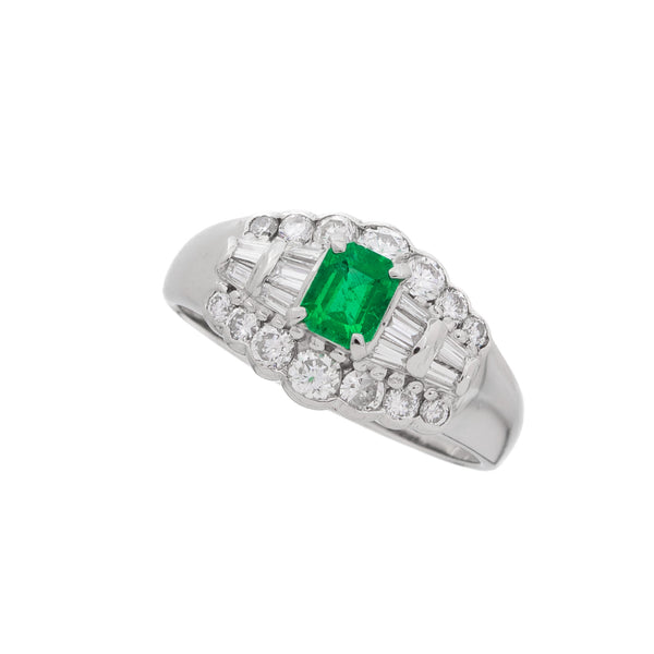 Pt900 Emerald R