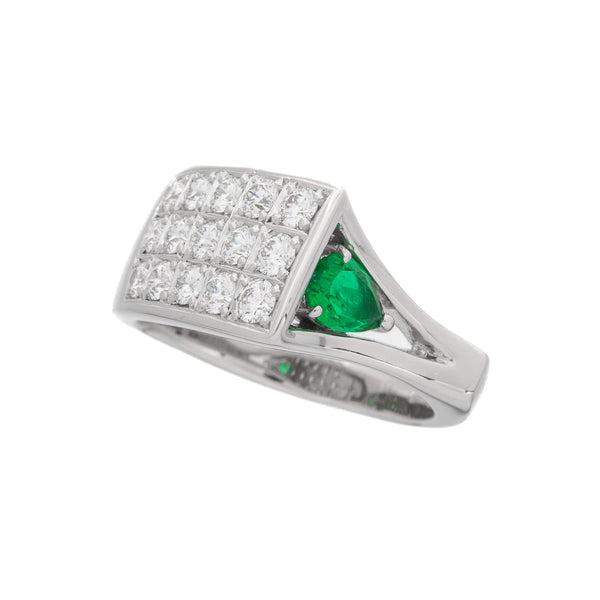 Pt900 Emerald R