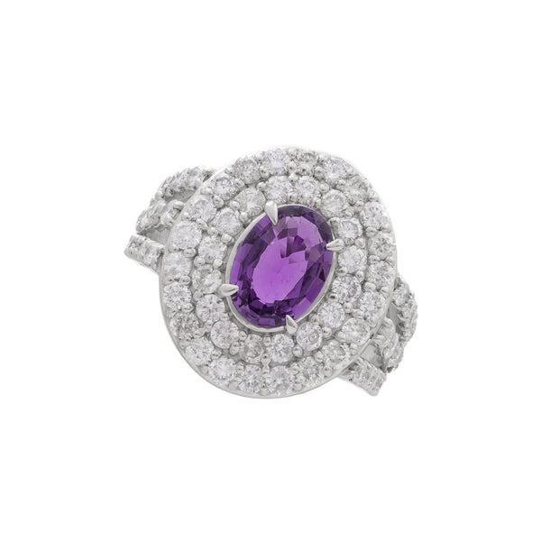 Pt950 Violet Sapphire R